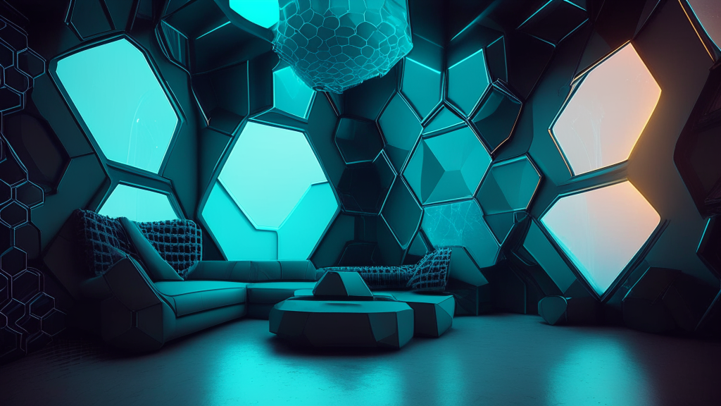 hexacore quantumpunk techwave interior design