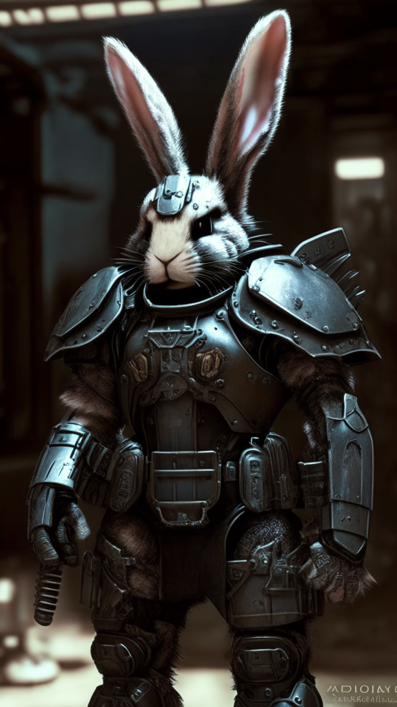 Rabbit inspired terminator armor in the warhammer 40k verse