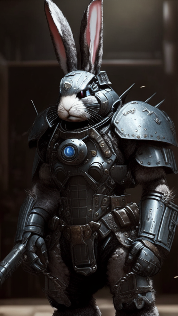 Rabbit inspired terminator armor in the warhammer 40k verse