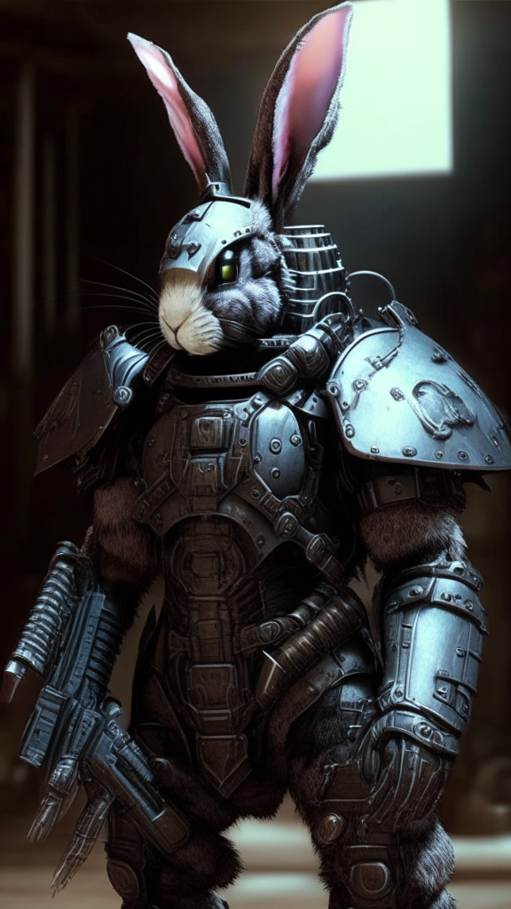 Rabbit inspired terminator armor in the warhammer 40k verse