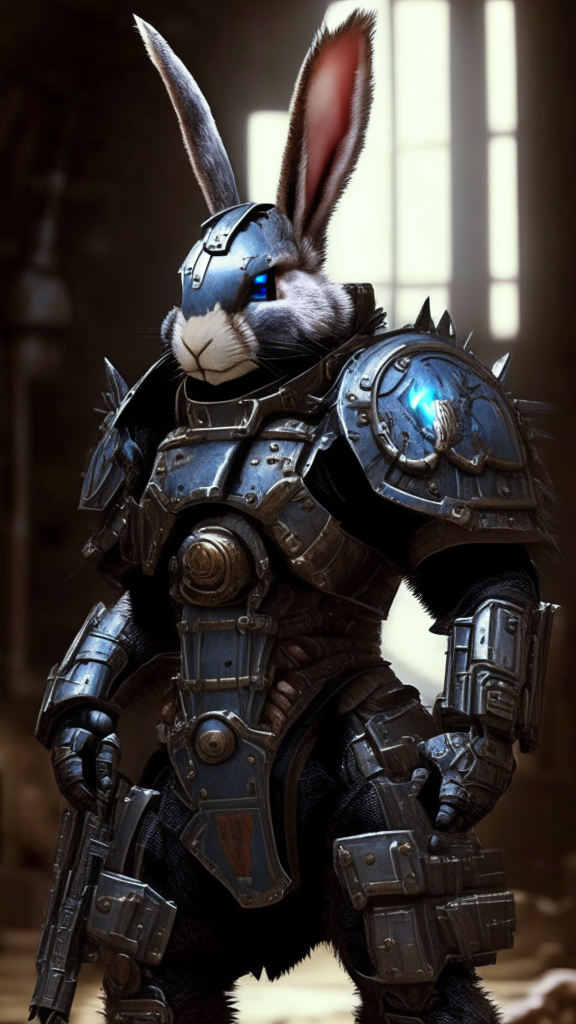 Rabbit inspired terminator armor in the warhammer 40k verse