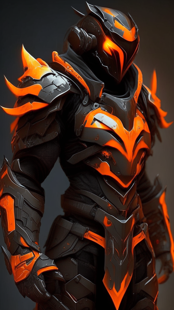 Make the previous request with orange and black armor