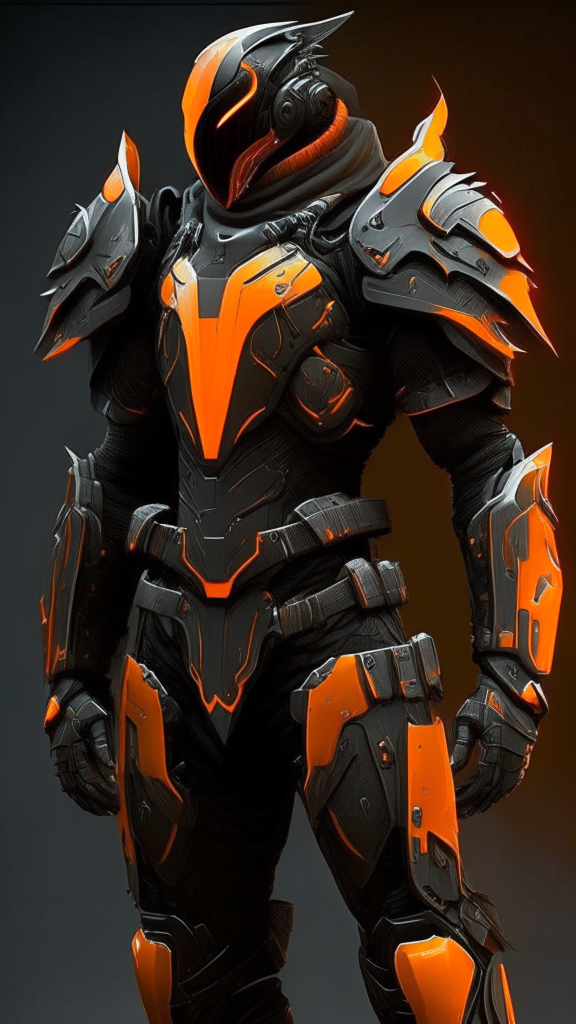 Make the previous request with orange and black armor