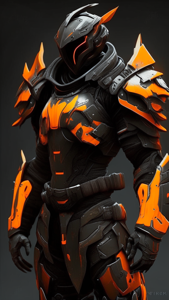 Make the previous request with orange and black armor