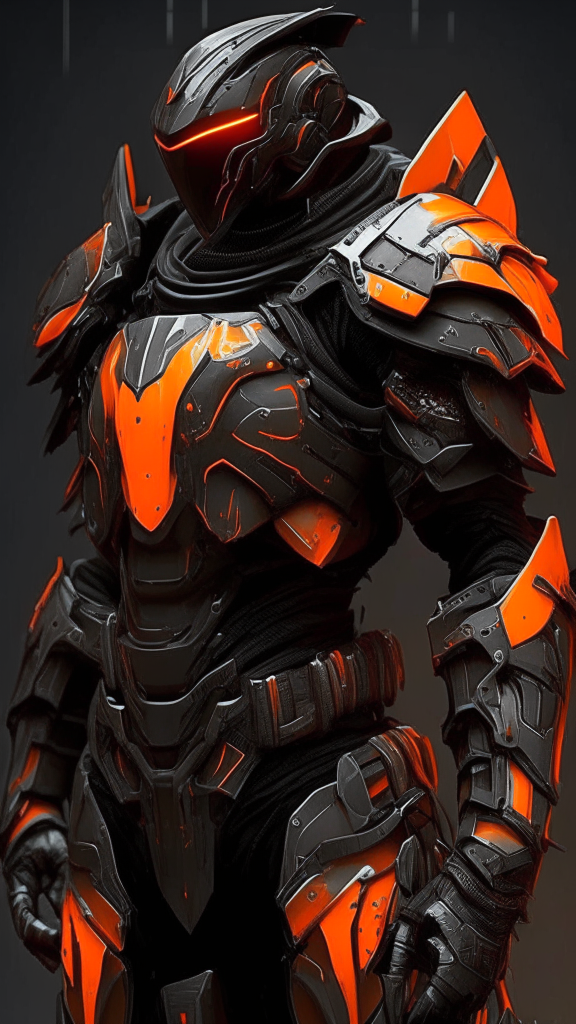 Make the previous request with orange and black armor