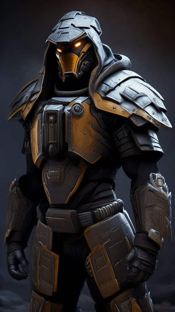 a suit of Warhammer 40k power armor based on the reference image