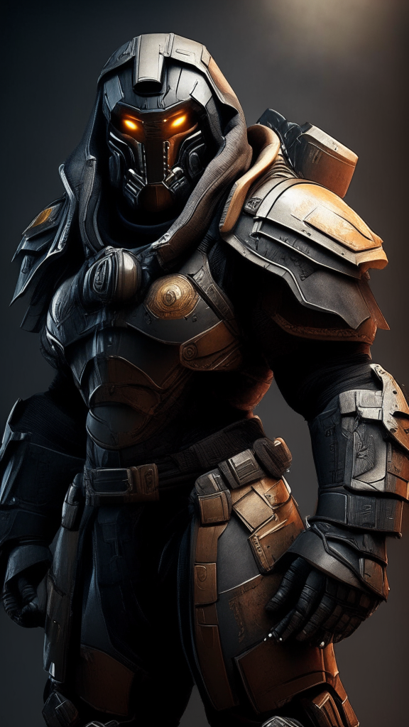 a suit of Warhammer 40k power armor based on the reference image