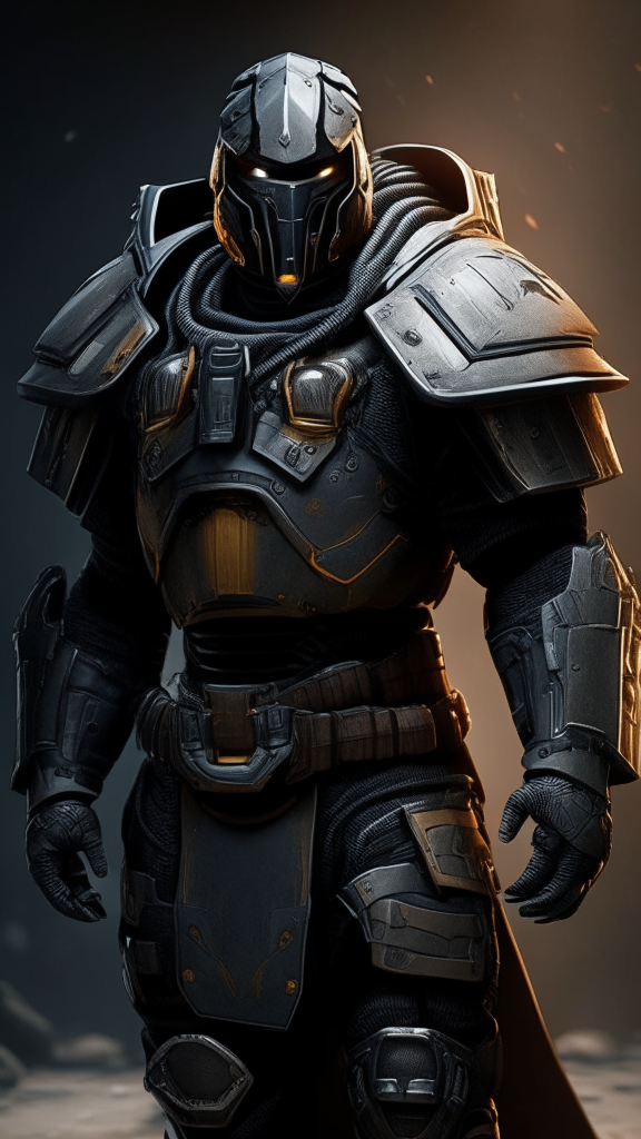 a suit of Warhammer 40k power armor based on the reference image