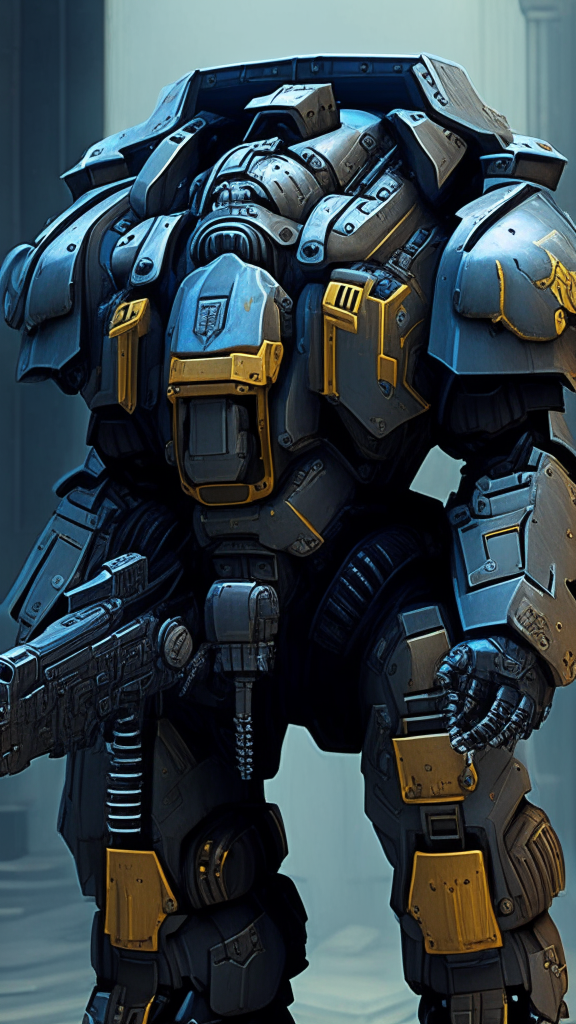 hexagonal armor plating of a Warhammer 40k space marine, like the reference image