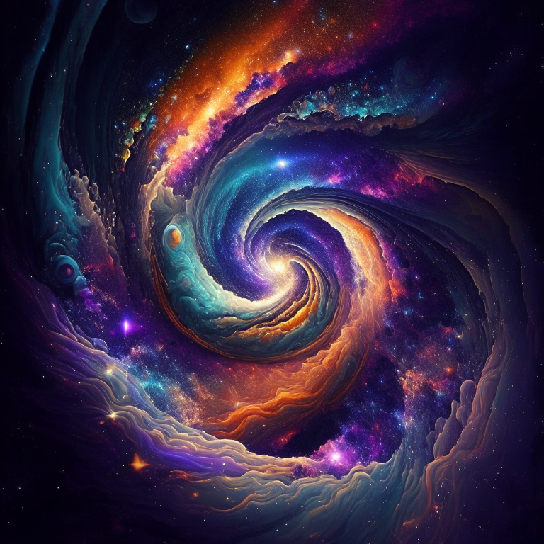 galaxy with psychedelic images