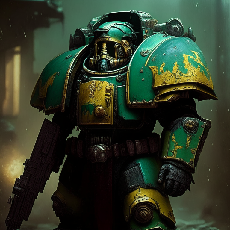 a Warhammer 40k style version of the reference image