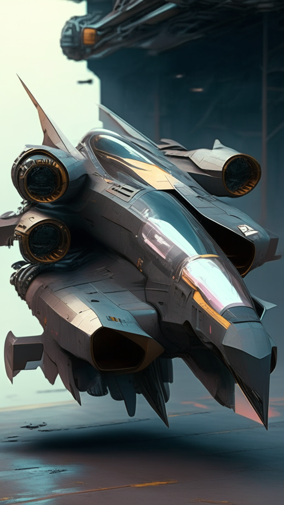 industrial futuristic fighter craft