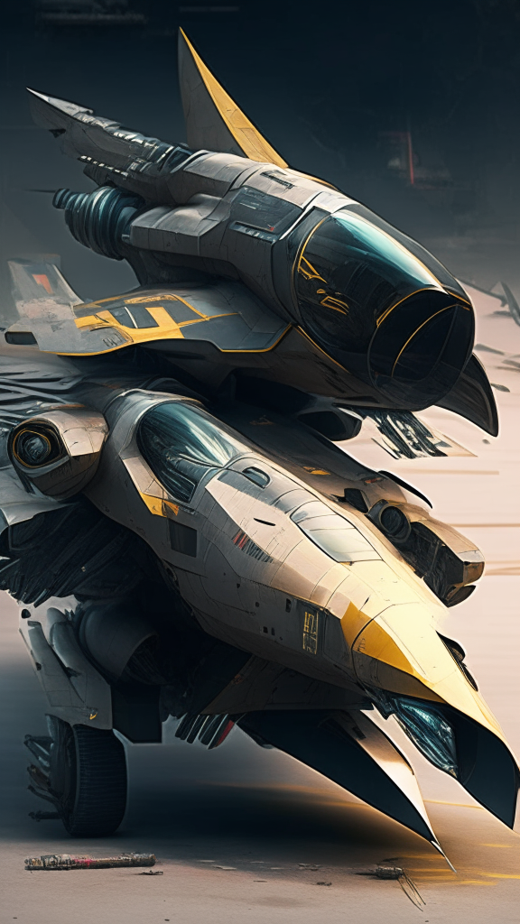 industrial futuristic fighter craft