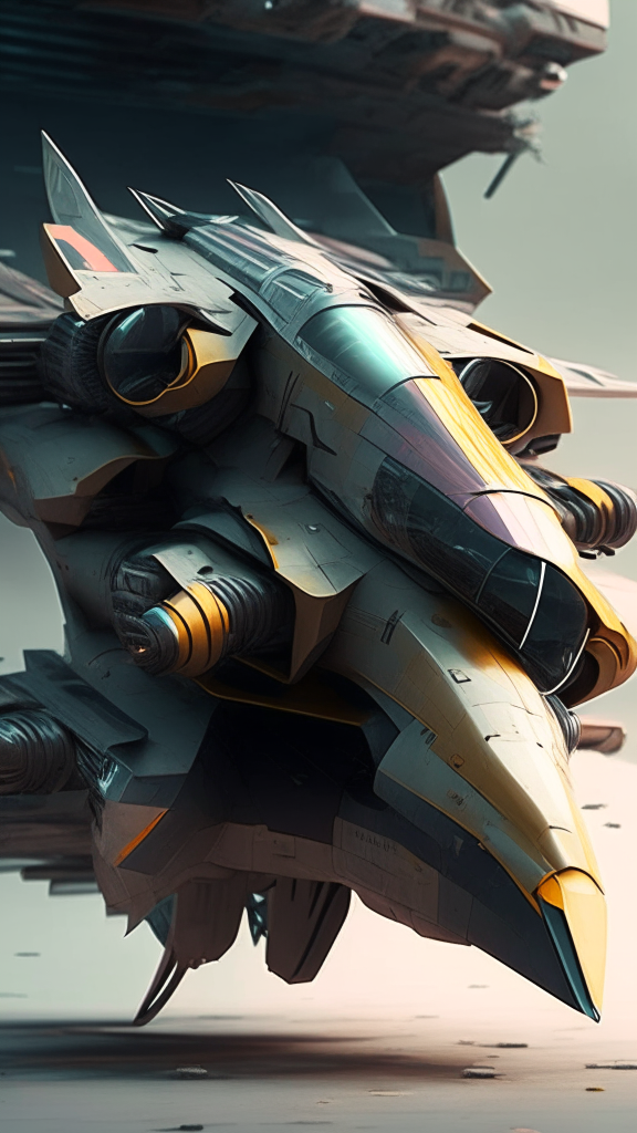 industrial futuristic fighter craft