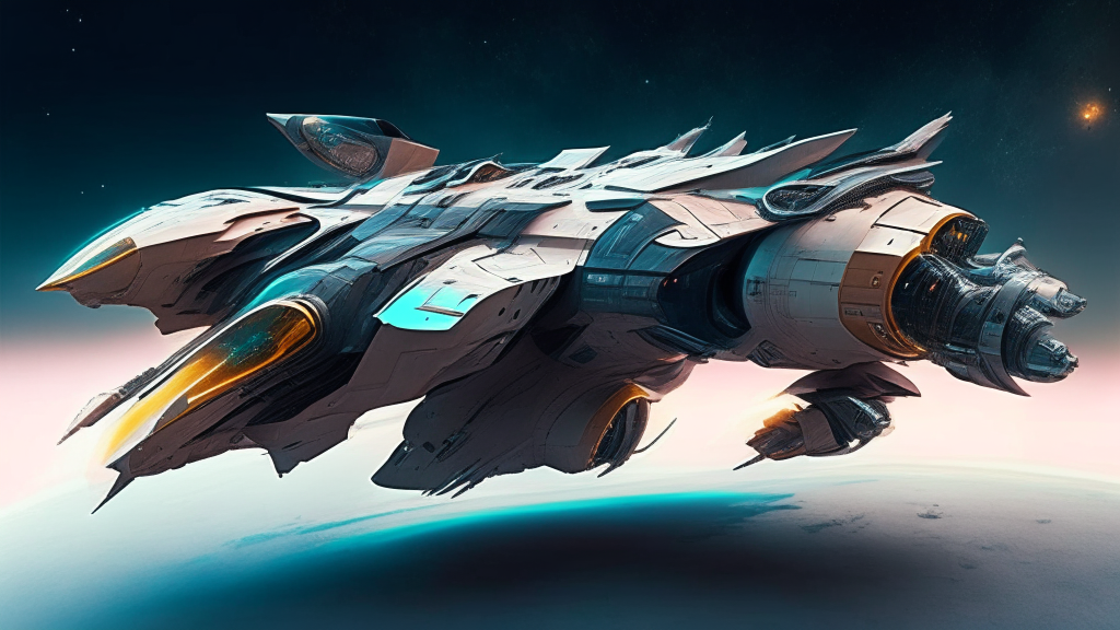 futuristic space fighter craft