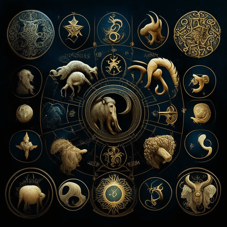 signs of the zodiac in the form of mushrom
