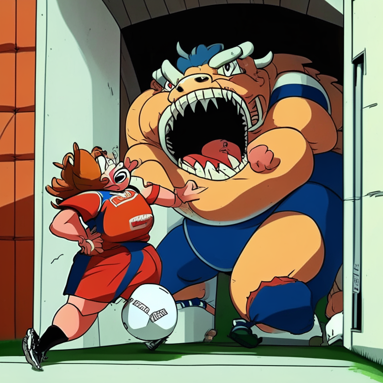 Picollo Jr. From Dragón Ball Getting Punched In The Belly Of A 30-Year-Old Woman For Ruining Her Son's Day At The Door Of A Football Stadium 