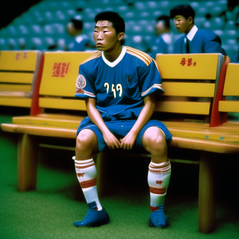 Guangzhou sitting on the bench FIFA Asian Cup At South Korea In 1994