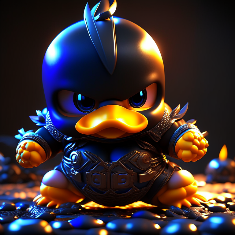 “a 3d render of a cute baby big head, Monsters The Daffy Duck Show in fight pose, 4k, high resolution”. intricate details, award winning photography”