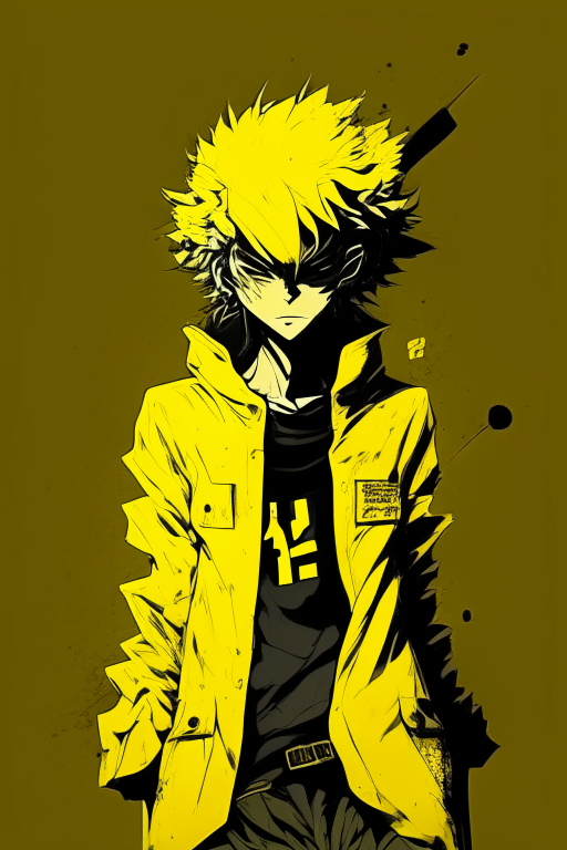 Design me yellow criminal anime