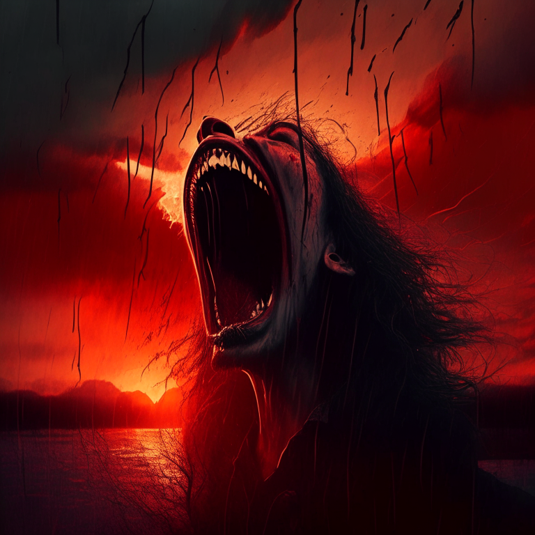 millitar, screaming, sunset, blood, rain