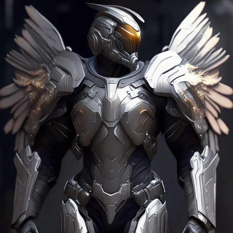 a battle suit for an archangel, realistic, detailed, sci-fi