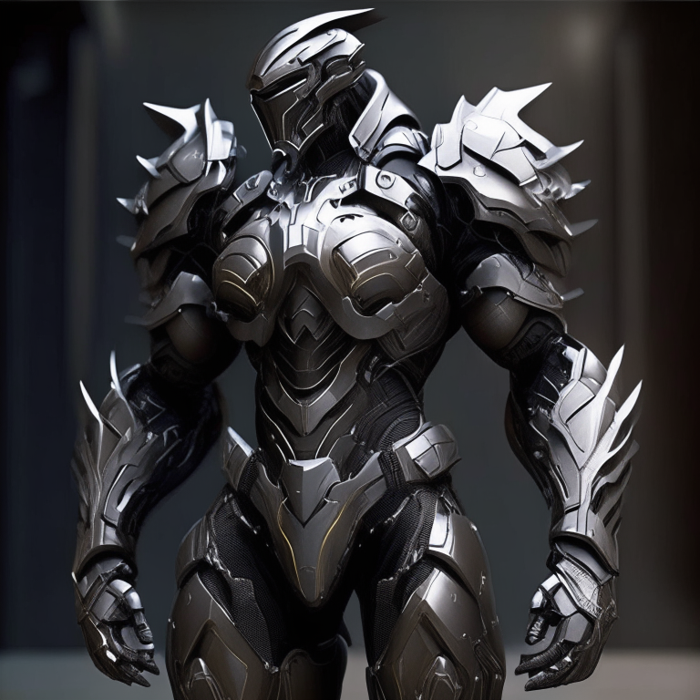 futuristic power armor design for a holy knight inspired by Crysis armor includes helmet, chest piece, arms, legs made of metal and carbon fiber