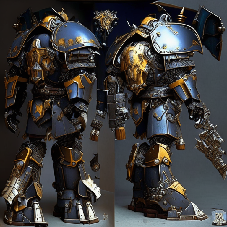 transforming the Warhammer 40k Knight mech into a medieval knight - changing armor plating to resemble plate armor, rounding shape, replacing weapons with medieval weapons, changing colors, and adding medieval details