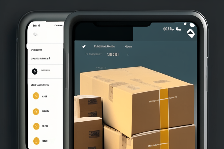 A logistics app interface showing live unboxing and scanning of packages with video