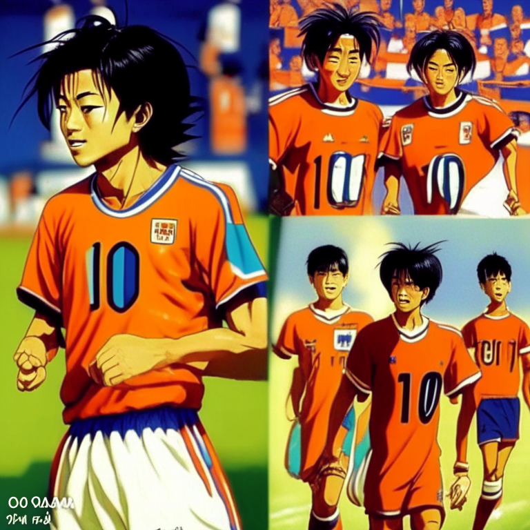 Football Game of FIFA Asian Cup At South Korea In 1994 , Team Kame (With Orange Shirt) Vs Indian team , Goku (Team Kame's Shirt 10) Reunited With His Friend Nam (Indian Team's Shirt 10), Kame Won By Only 1 - 0