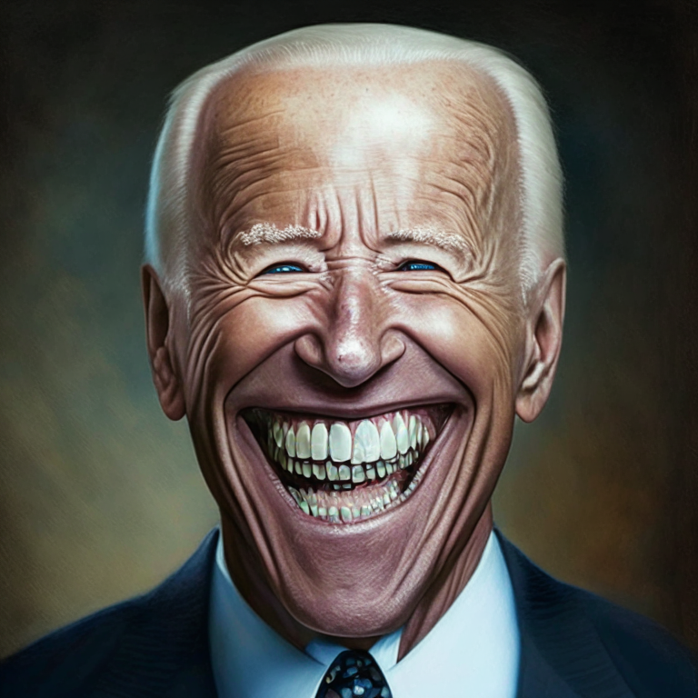 portrait of Joe Biden without teeth