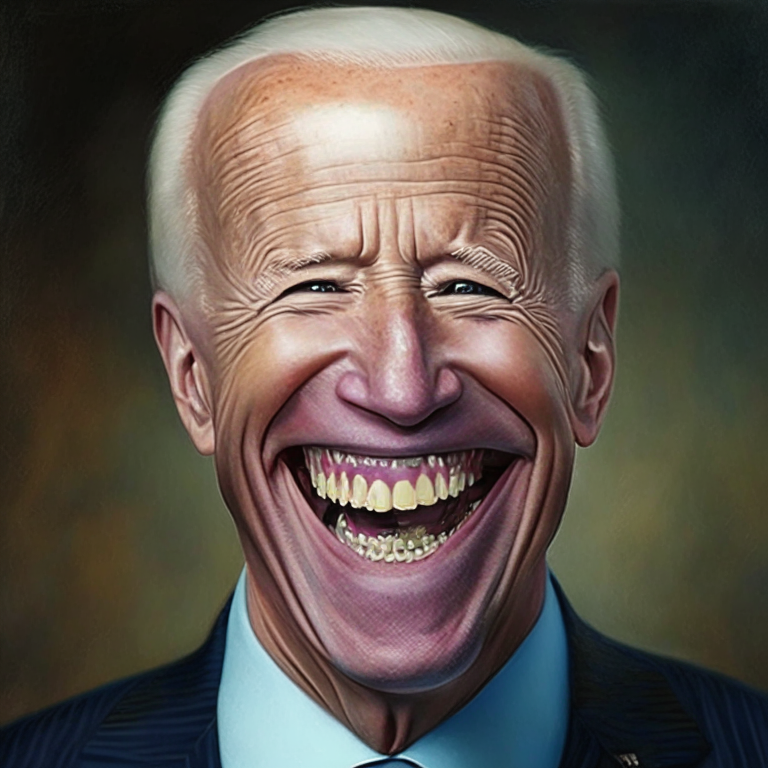 portrait of Joe Biden without teeth