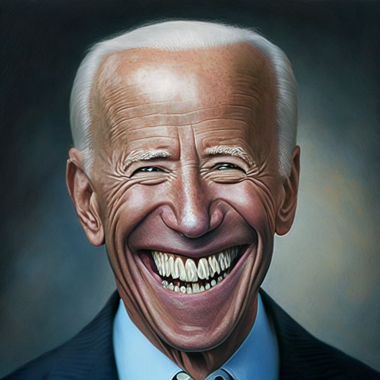 portrait of Joe Biden without teeth