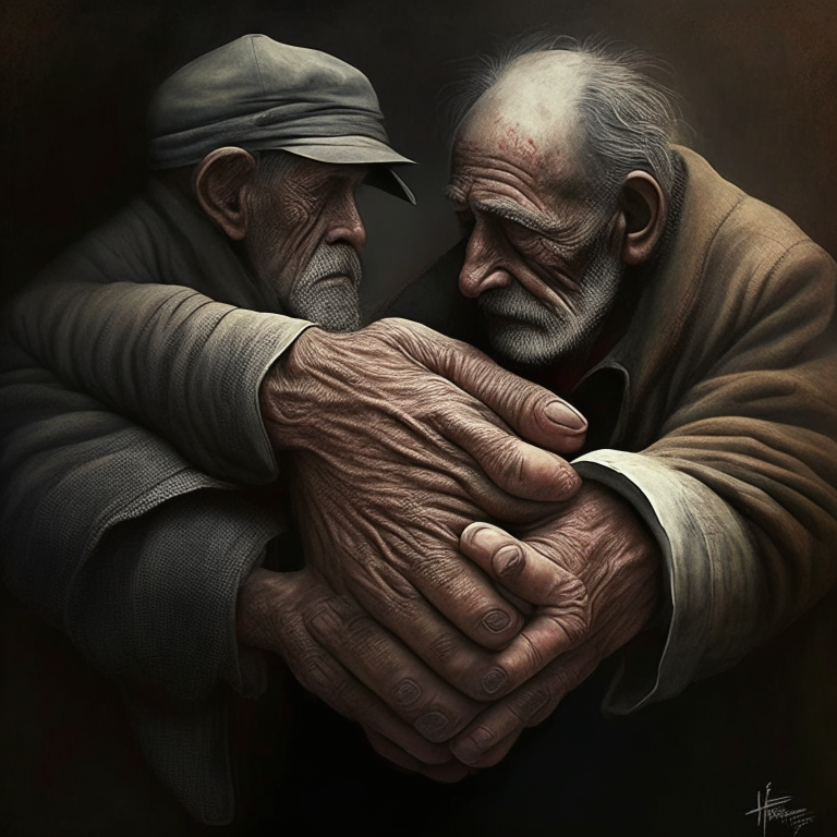 dos personas dandose la mano 

