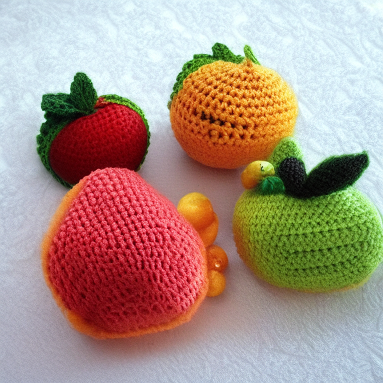 crocheted fruits