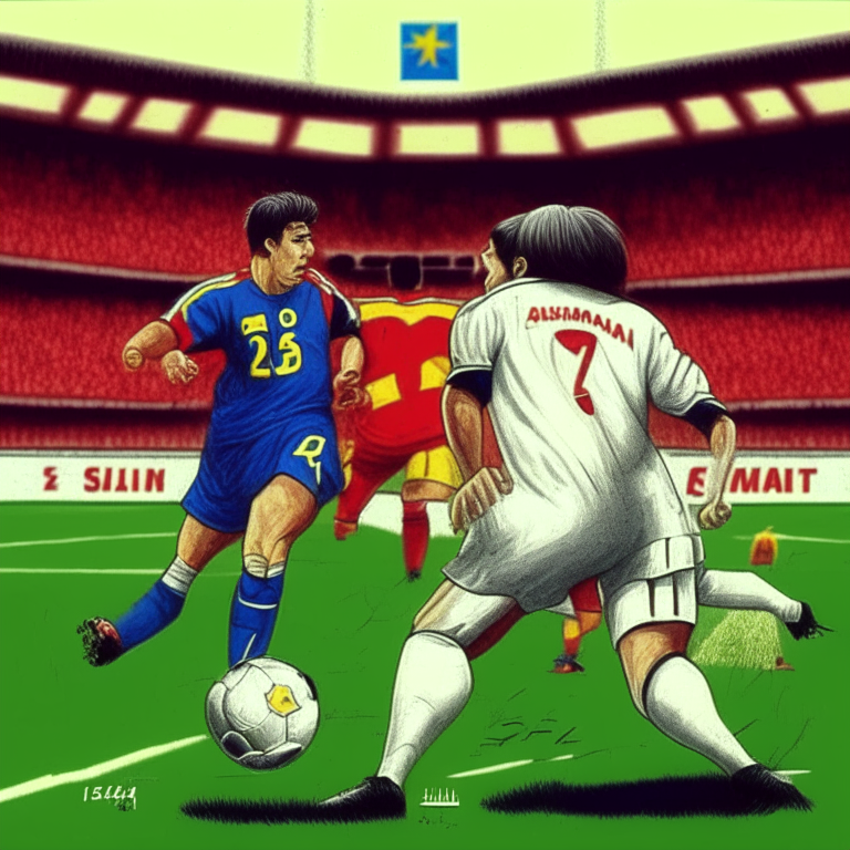 A Football Game Of FIFA Asían Cup At South Korea In 1994 Turkey Vs Ukraine A Player From Turkey Was Late And Almost Couldn't Play, Turkey Won 2-1