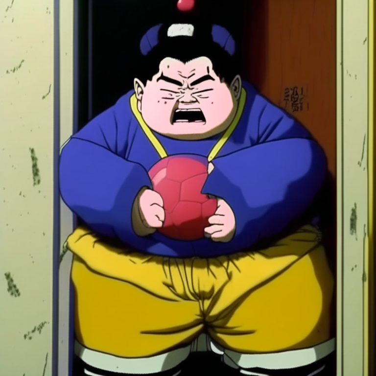 yajirobe From Dragón Ball At the Door of a Seoul Nightclub Crying Over His Remix Crying Very Loud Like a Baby By Your Team Losing At FIFA Asían Cup At South Korea In 1994 