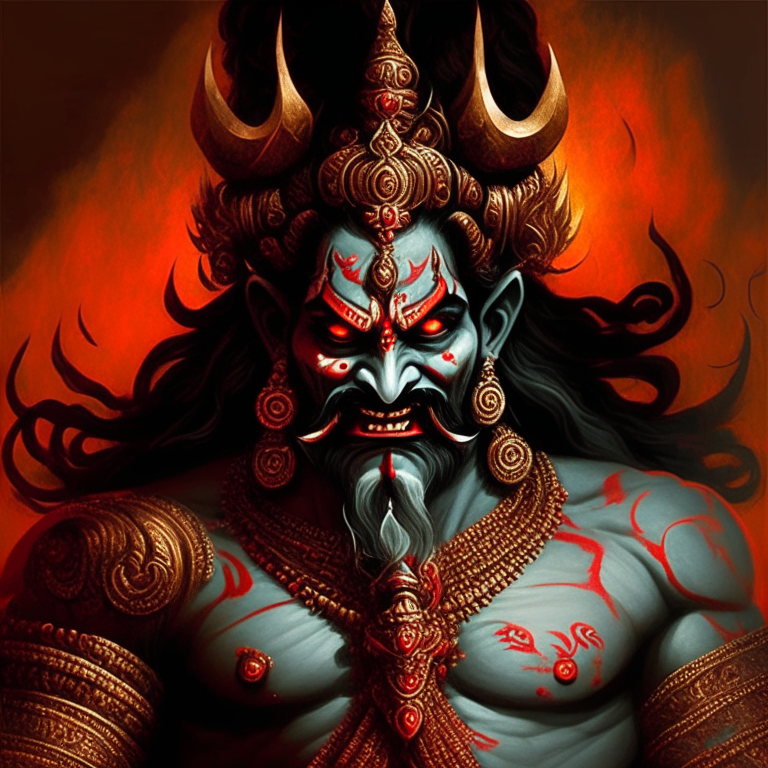 Ravan the demon king of lanka from hindu mythology ramayan 