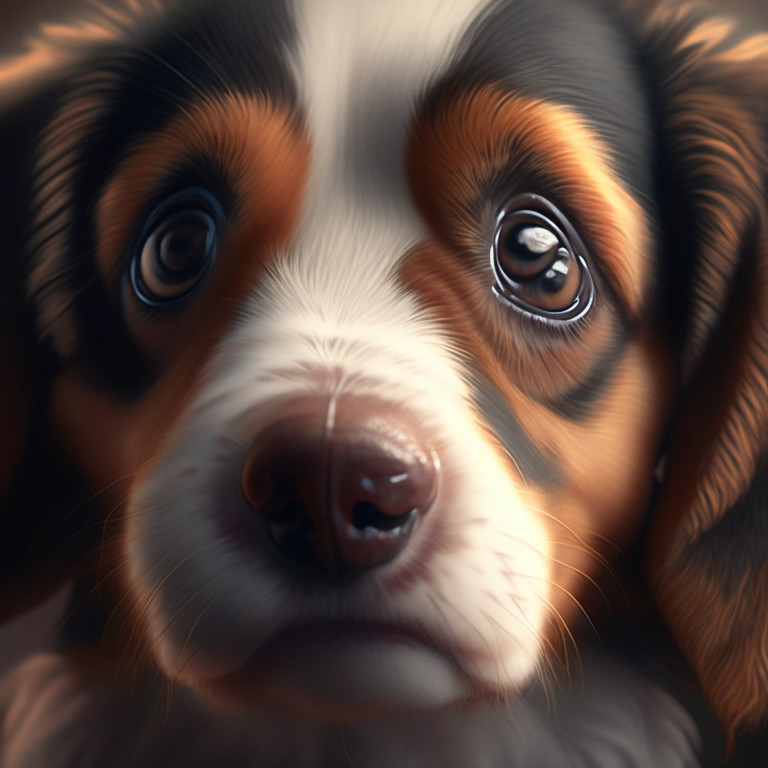portrait of a cute dog, close up, 8k