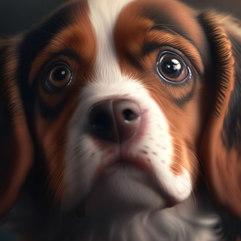 portrait of a cute dog, close up, 8k