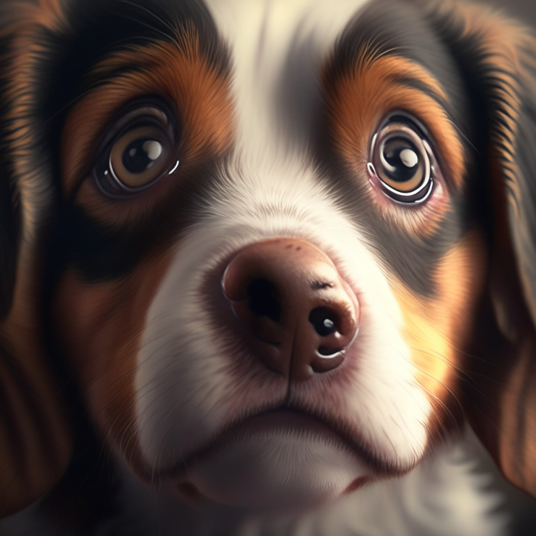 portrait of a cute dog, close up, 8k