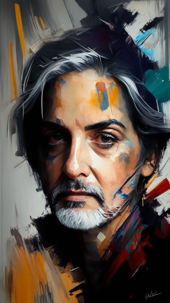 contemporary art painting style portrait
