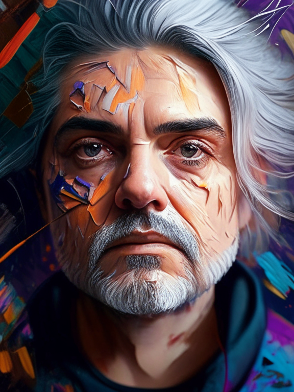 create a portrait hyper detailed in contemporary art painting style, 4k