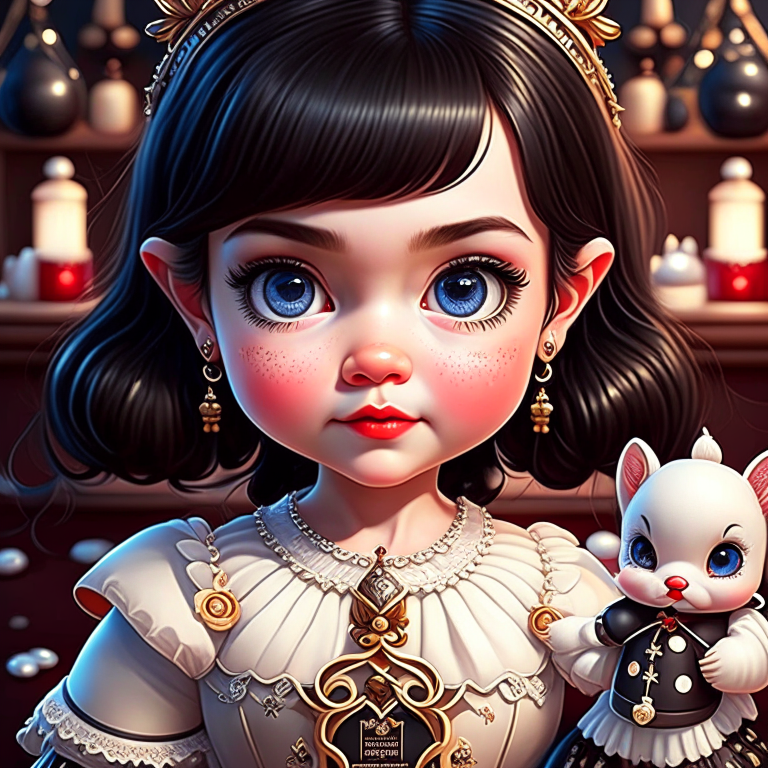 “Cute and adorablle cartoon D&d black Snow White and the Seven Dwarfs, school background, Hyperrealistic Face, fantasy, dreamlike, surrealism, whimsical, super cute, trending on artstation, intricate details, highly detailed”. undefined”