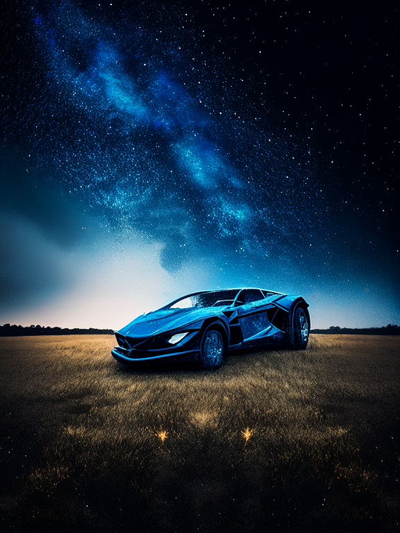 make the subject on a dirty field and starry sky on background
