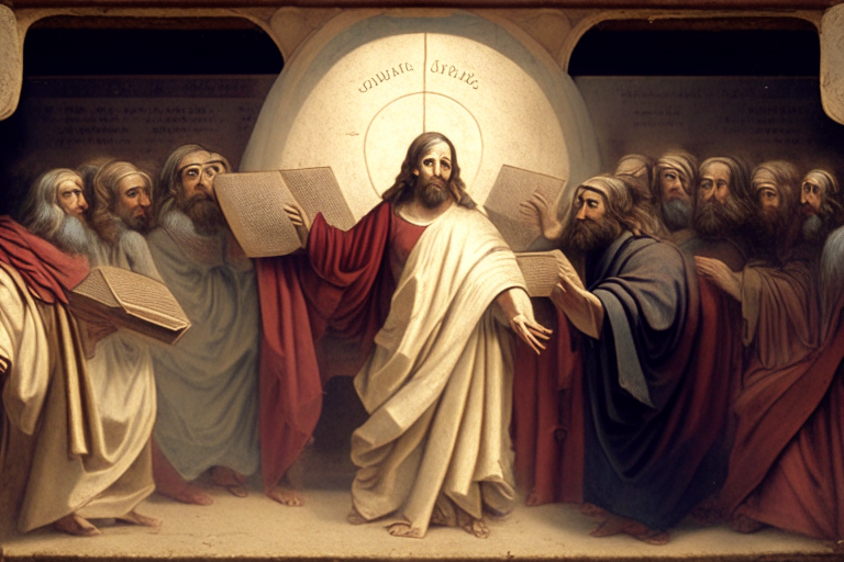Jesus opens the book of the seven seals
