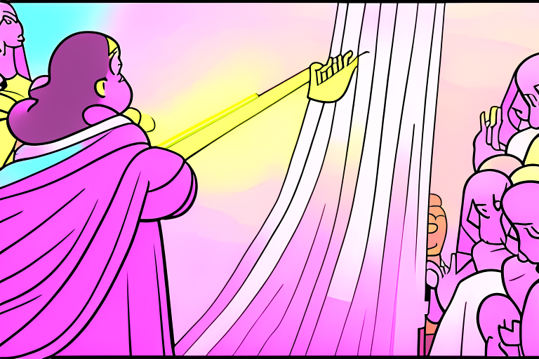 Jesus opens the scroll of the seven seals