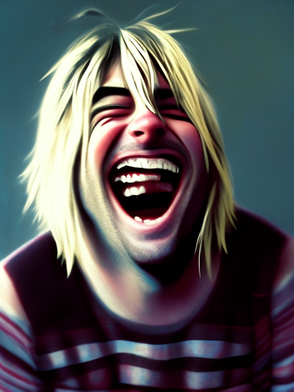 Kurt Cobain laughing , pixar