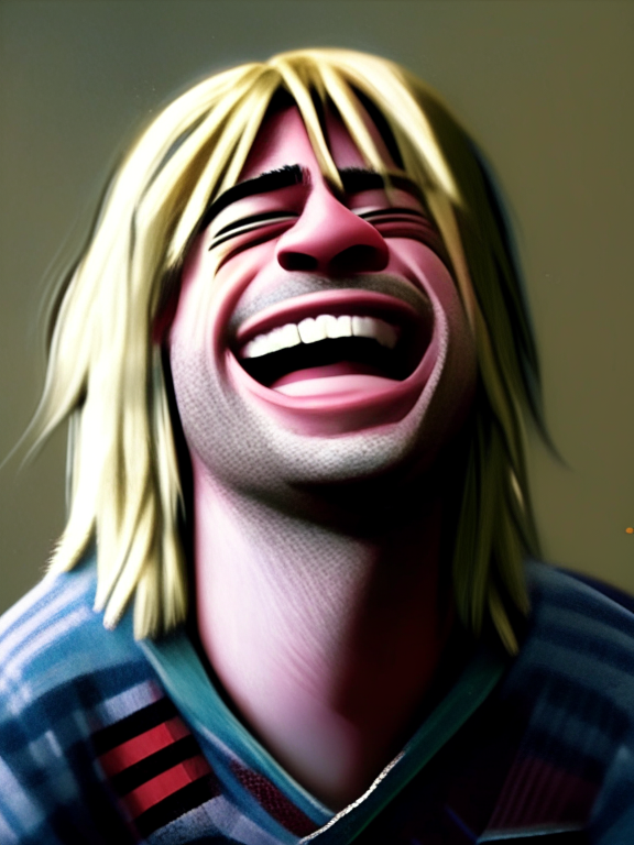 Kurt Cobain laughing , pixar