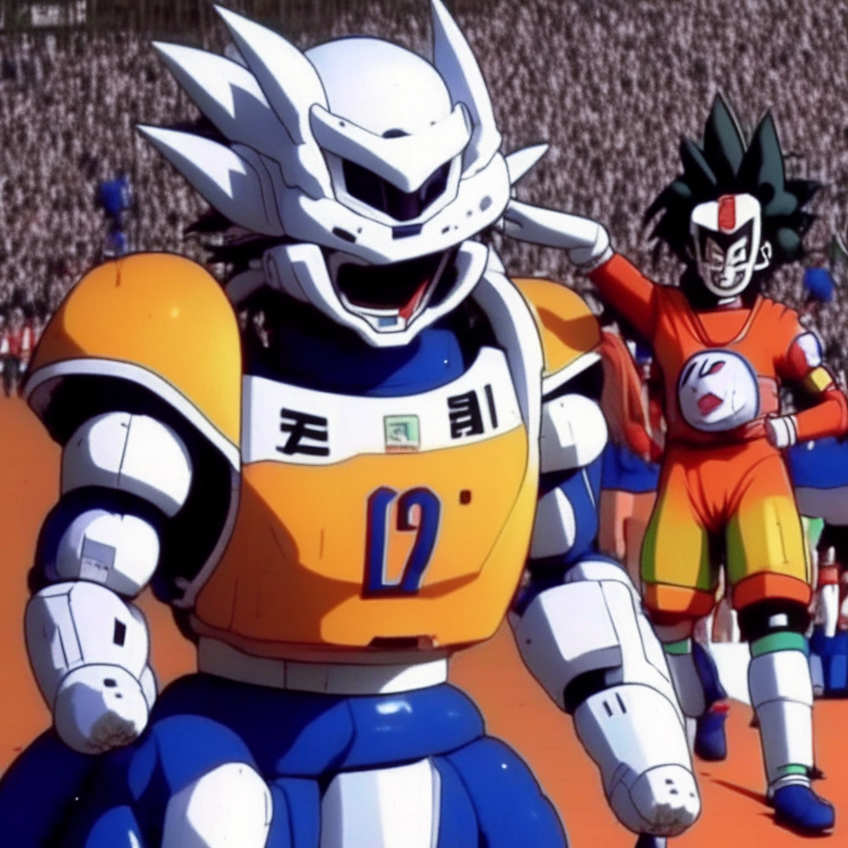  FIFA Asían Cup At South Korea In 1994 , At Seng-am Stadium In Seoul , After Goku's team wins, Goku carries the player from the opposing team who were a person dressed as a robot with a human mouth and the mask falls off and reveals the face of that masked player
